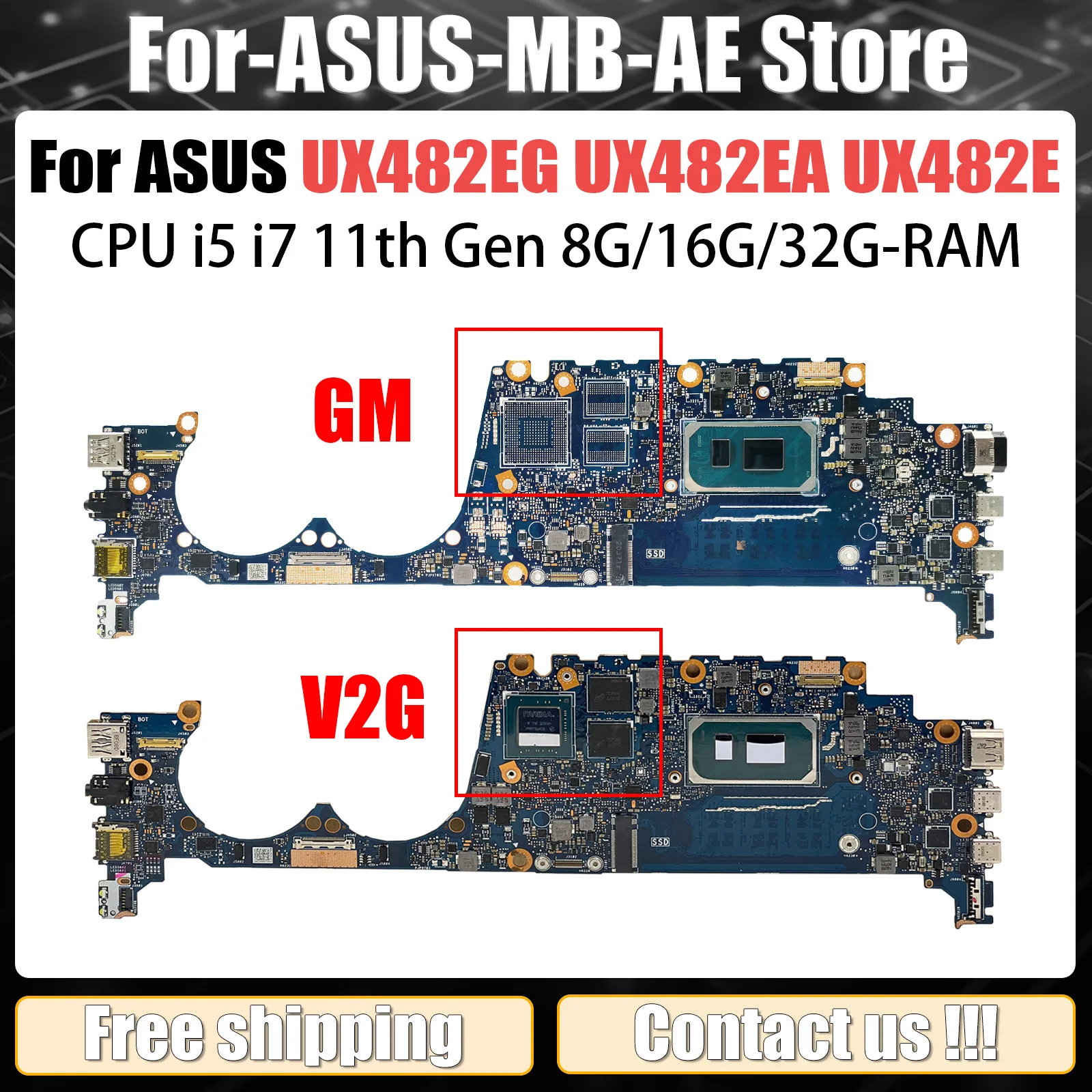 UX482EG Mainboard For ASUS UX482EA UX482E BE482E BX482E Laptop Motherboard i5 i7 11th Gen RAM-8G/16G/32G