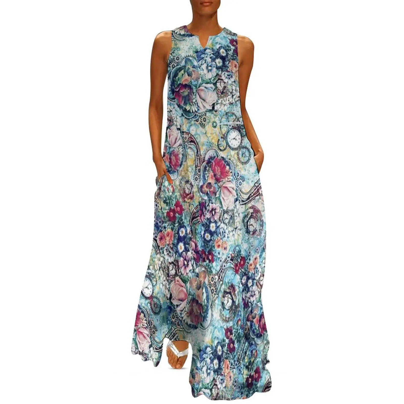 

Steampunk Flowers II Long Dress Bride dresses Casual dresses Beachwear dresses for official occasions