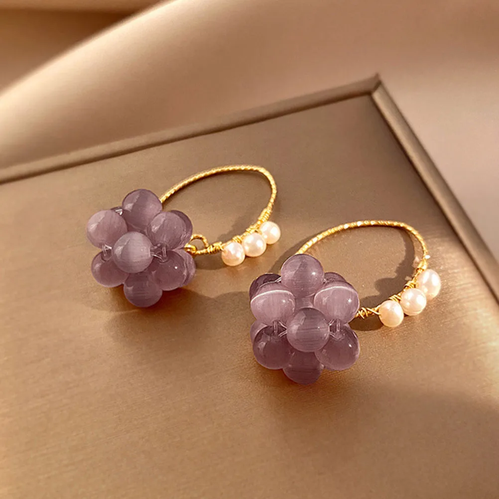 Pendientes de perlas de piedra de ojo de gato para chicas adolescentes, colgantes estéticos, gota de ópalo a la moda, regalos de boda y cumpleaños, uso largo seguro
