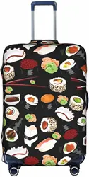 Funda protectora para maleta, Protector de patrón para Sushi japonés negro para viaje, a prueba de polvo y antiarañazos, funda protectora para equipaje