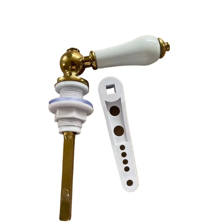Gold Ceramic Toilet Handle - Zinc Alloy Water Tank Fittings for Bathroom Fixtures
