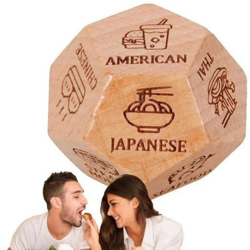 Wood Food Dice Food Dicesion Game Couple Date Night Ideas Funny Gift Wood Dice For Couples Anniversary Halloween Valentine's Day