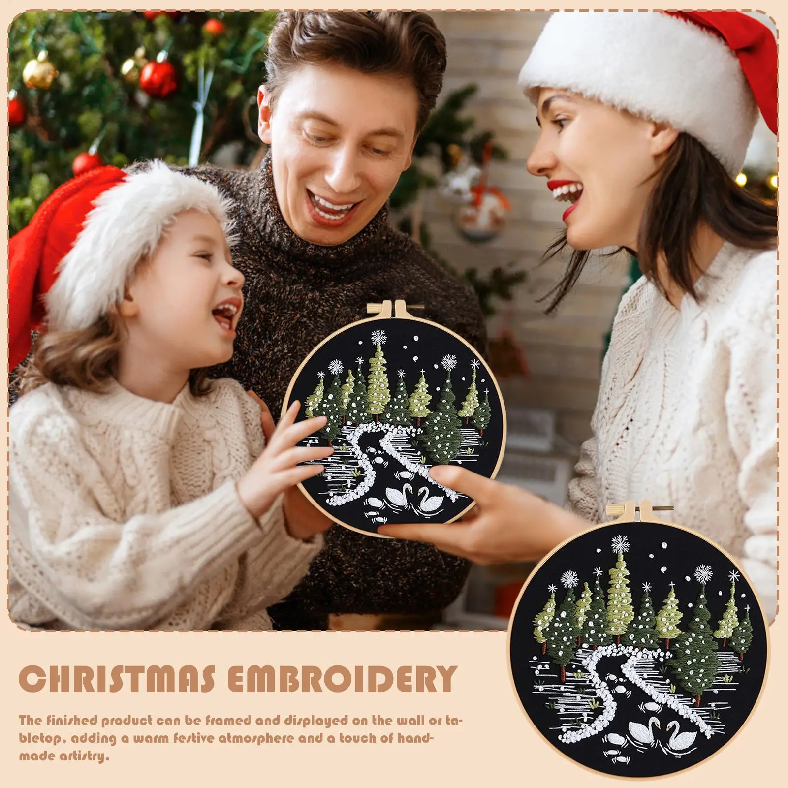 

Рождественские наборы для вышивания для взрослых, легкая рождественская вышивка, рукоделие, праздничные украшения для кухни, гостиной, рабочего стола