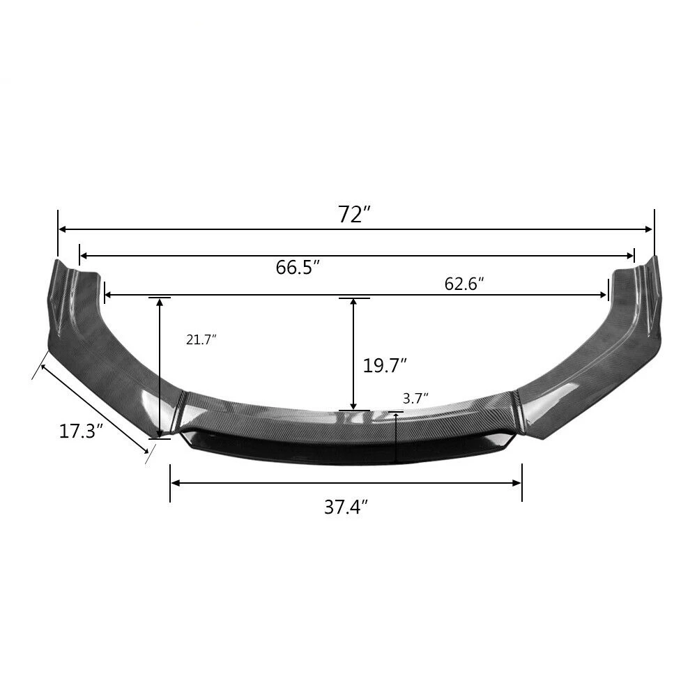 

Car Universal Front Bumper Lip Splitter Spolier Diffuser Body Kit Auto Accessories Front Under Lips Diffuser Spoiler