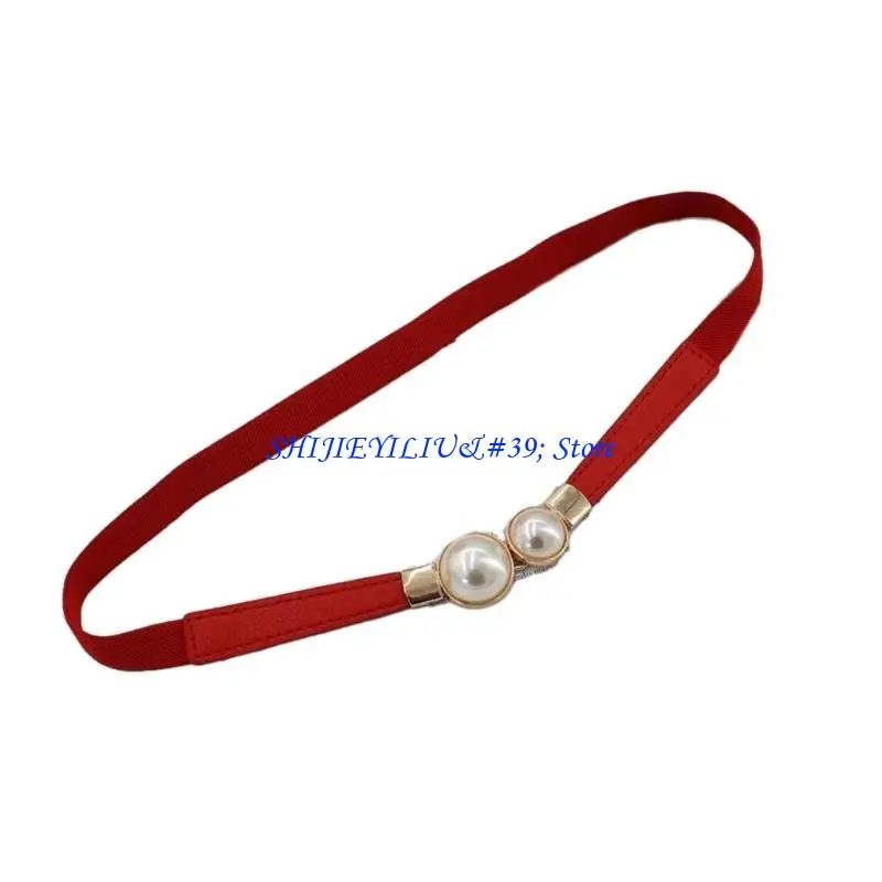 

E21F Элегантные поясные ремни для джинсов, брюк и жемчуга, узкий пояс с пряжкой для девочек, украшения для тела