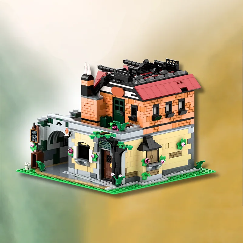1917 pz MOC Il Vecchio Guardato Inn Castello Building Blocks Pensiero Logico su Costruzione FAI DA TE Assemblare Giocattolo Di Natale Regalo