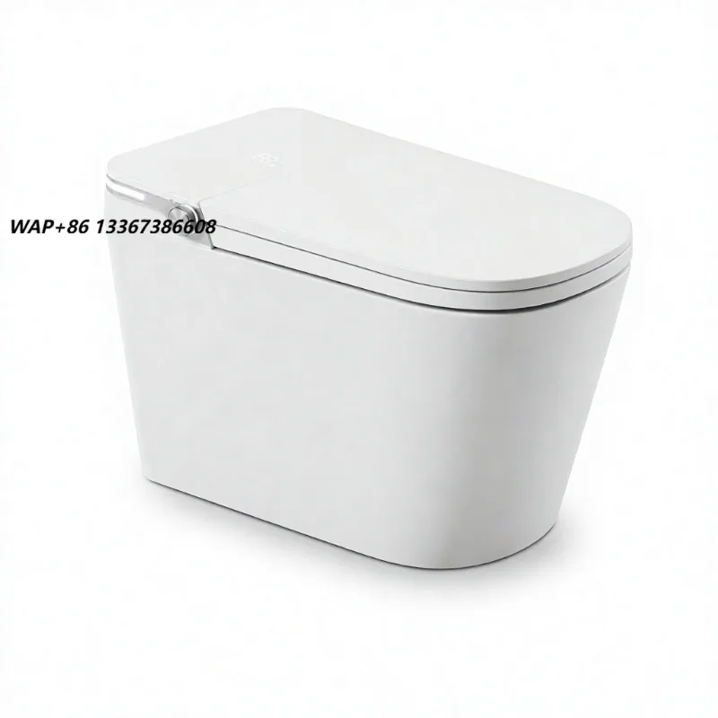 White Smart Toilet Square Bowl Floor Mounted Heated Seat Foot Sensor App Control P/S-Trap Compatible for Hotel Home Bathroom