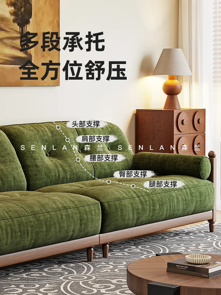 Medieval sofa living room modern simple three-person straight row group