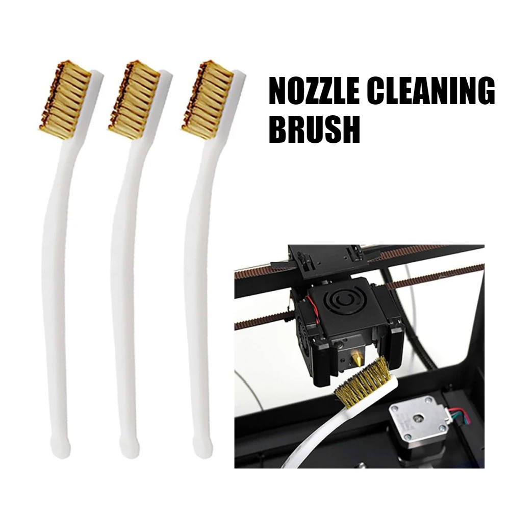 

3D Printer Nozzle Cleaning Brush Toothbrush Brass Wire Brush For Ender 3 V2 S1 CR10 MK8 E3D Hotend Print Head Cleaner Parts