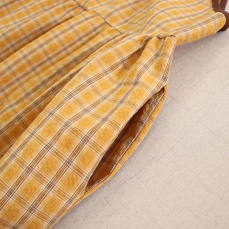 일본 모리 소녀 빈티지 격자 무늬 스파게티 스트랩 슬립 원피스, 여성 민소매 O넥 레트로 루즈 언더드레스 탱크 드레스, 여름