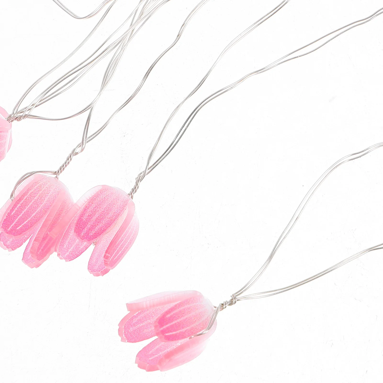 Guirlande lumineuse en forme de tulipe, délicate et décorative, pour fête d'anniversaire, mariage, fil de cuivre, matière plastique