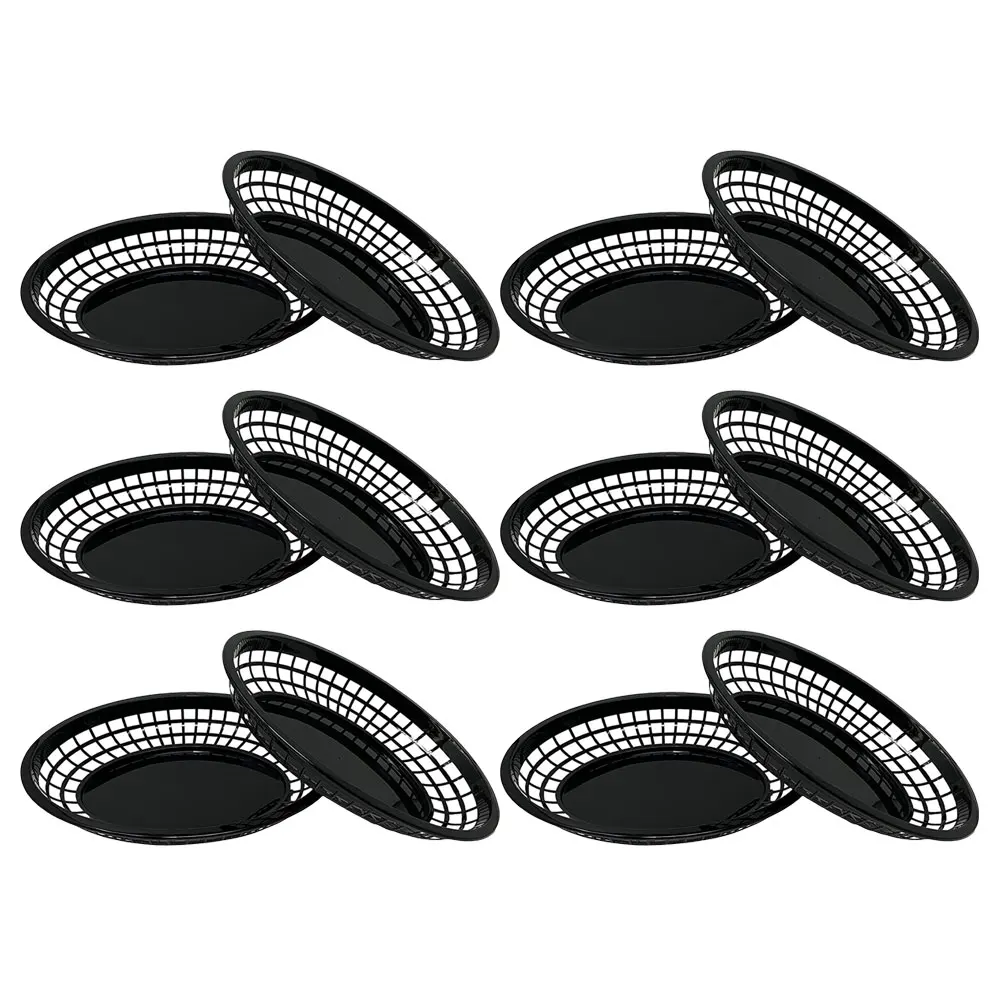 

12pcs Plastic Reusable Fruit Multi-Function Chip Household Bread Snack Supply Oval Food Storage Smooth Edges Bright