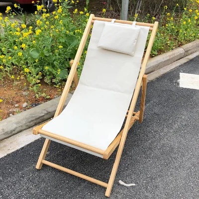 

Beach Chair Folding Lounge Chair Solid Wood Simple Canvas Chair Lazy Chair Portable Outdoor Chair Lunch Break Home mueble jardin