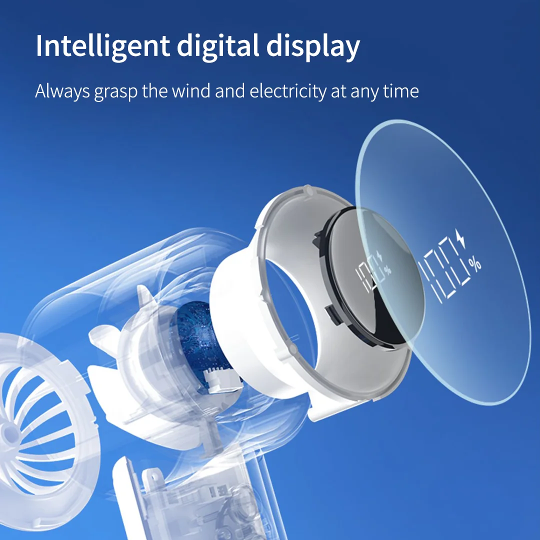 مروحة تبريد هواء محمولة باليد ، شاشة رقمية ، 3 سرعات عالية للحياة ، شغال ، سرعة ، مناسبة للمكتب ، للسفر في الهواء الطلق