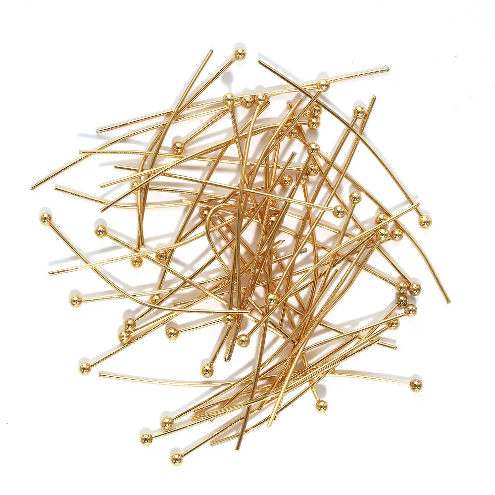 50pcs Round Head Pins For Jewelry Making Supplies DIY Stainless Steel Eye Pins Headpins For Jewelry Findings Making DIY Supplies