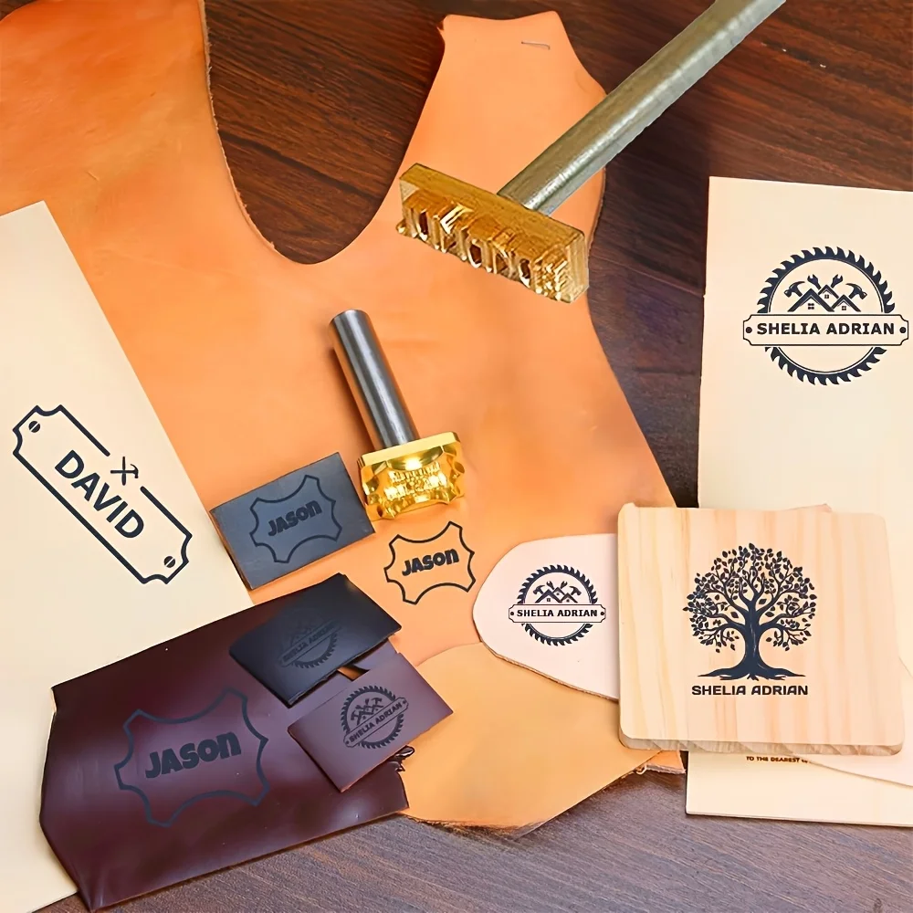 Woodworking Logo - M8カスタムブランド刻印鉄印、パーソナライズされた革製真鍮エンボススタンプ、DIYココナッツスタンプ（木工、食品ロゴデザイン用）