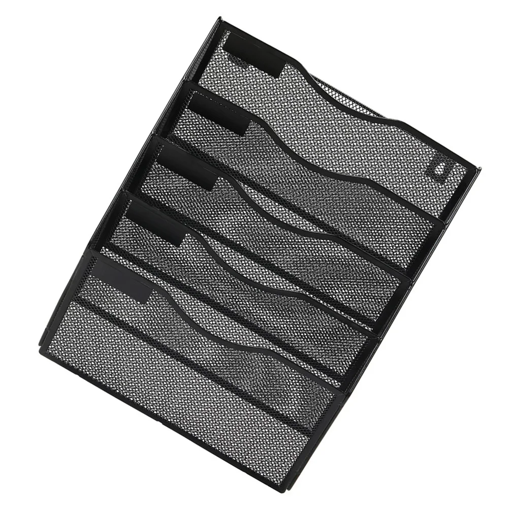 

Multi Layers Metal Document Shelf 3-Tier Office Storage Rack For Files Books Magazines Wall Mounted Organizer Stand