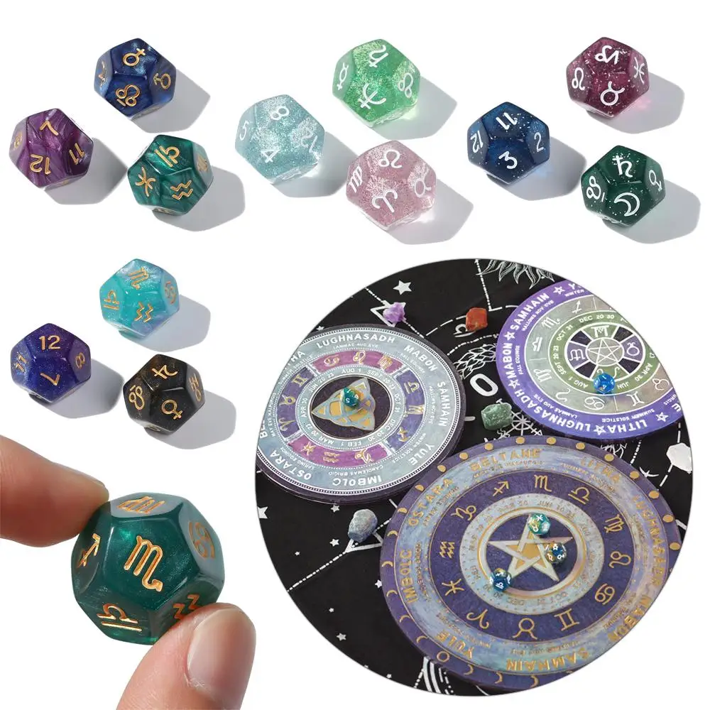 

Fashion Creative Gift 12-sided Astrology 3x Pearl Board Game Constellation Divination Dice