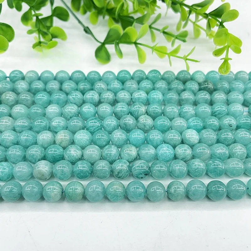 Natural Amazonite Stone Round Bead 6mm 8mm 10mm For Made Bracelet Necklace