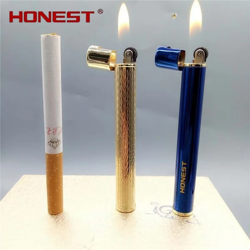 

Mini Metal Cigarette Type Inflatable Lighter Outdoor Portable Grinding Wheel Lighter Cigarette Accessories Smoking Gift
