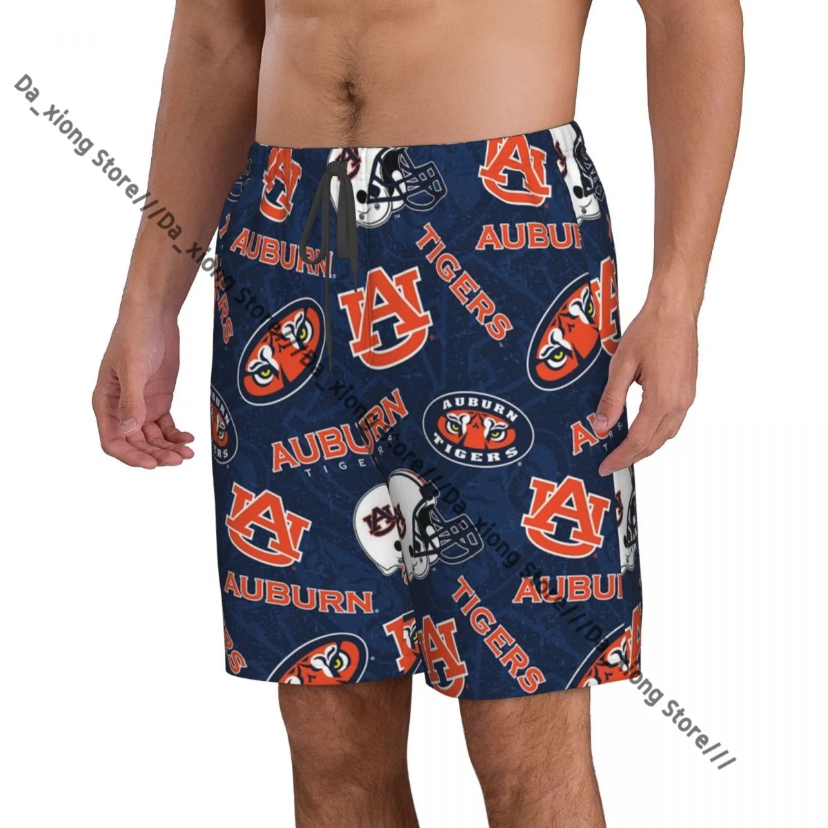 Auburn Scrub Hat Pattern Quick Dry Swimming Shorts For Men Swimwear Swimsuit Trunk Bathing Beach Wear