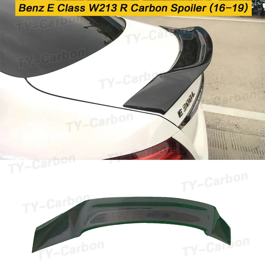 

Rear Spoiler Wing for Mercedes-Benz E Class W213 E63 AMG Sedan 2016 - 2019 Rear Trunk Boot Lip Real Carbon Fiber FRP R Style