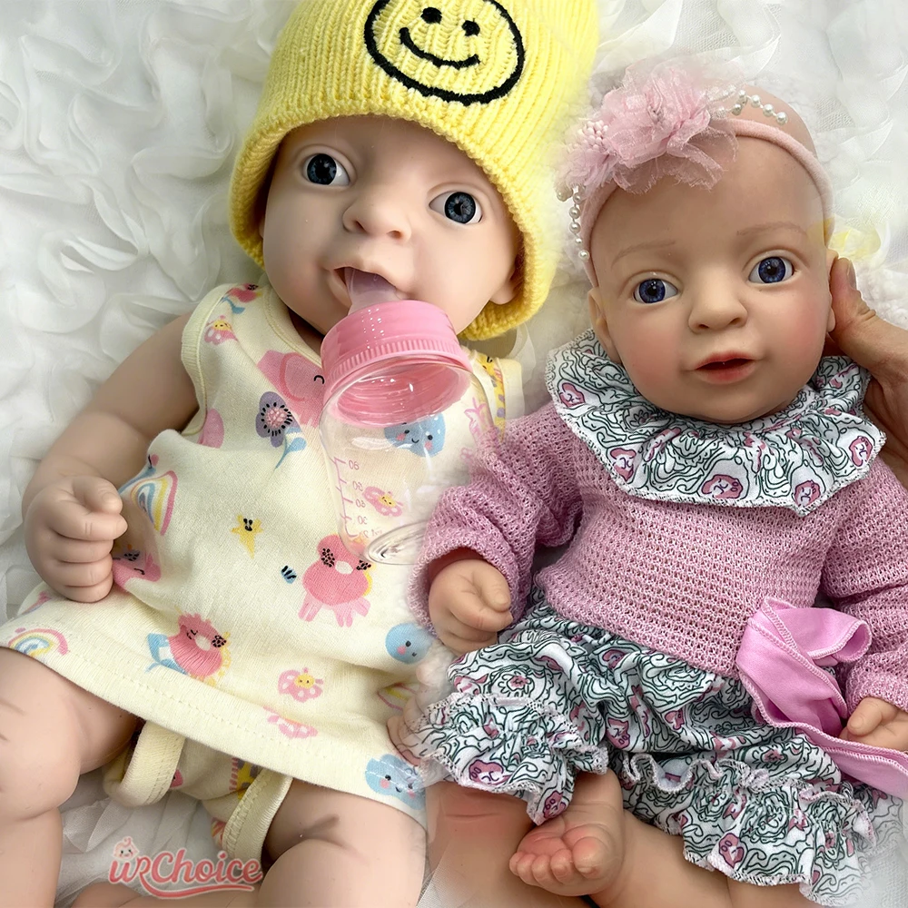 

17Inch 44cm Unpainted Handmade Silicone Reborn Baby Girl Full Soft Body Realistic Weighted Doll for Adult Doll Collectors