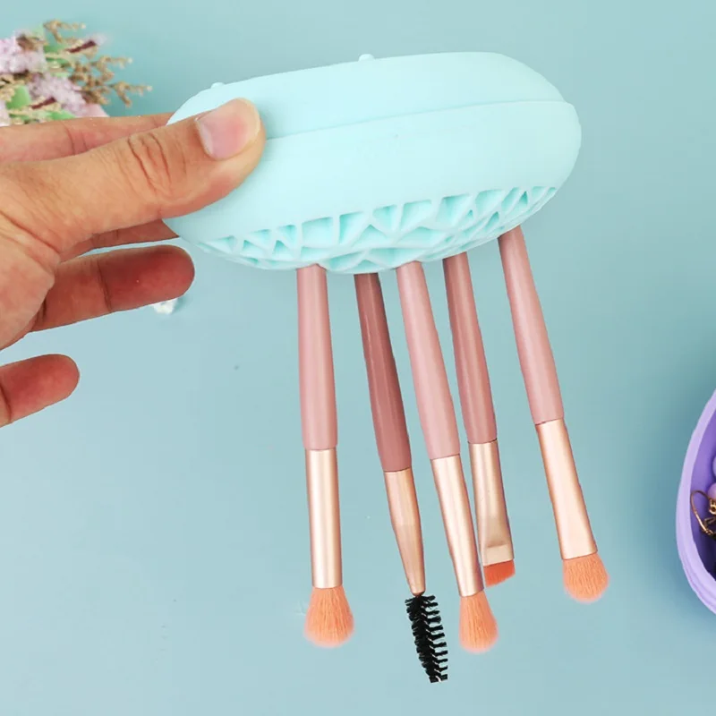 Support de rangement pour pinceaux de maquillage en silicone, étui pour rouge à lèvres, mascara, poudre bouffante, outil de beauté et outil de cosmétiques