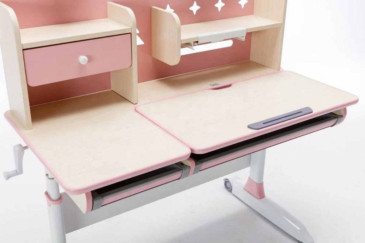 Wholesales Kids Study Desk and Chair Set Pink Study Table for Children Girls Home Furniture Child Reading Study Table Sets