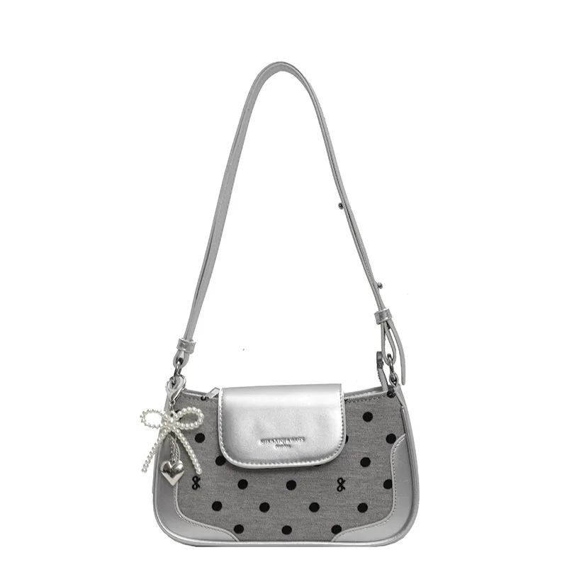 High-end Small Bag for Women 2024 New High-value Design Single-shoulder Bag Underarm Bag Polka Dot Crossbody Bag