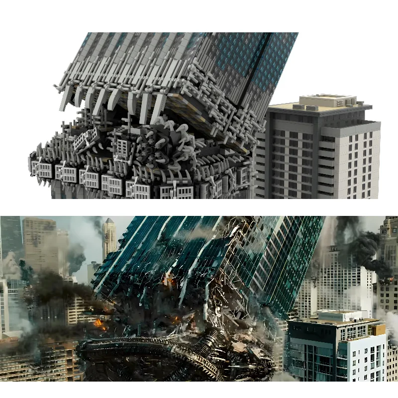 MOC بناء الالعاب العملاقة ناطحة السحاب انهيار النسخة نموذج 13196 قطعة العناصر الزخرفية الإبداعية تحدي ألعاب التجميع #3