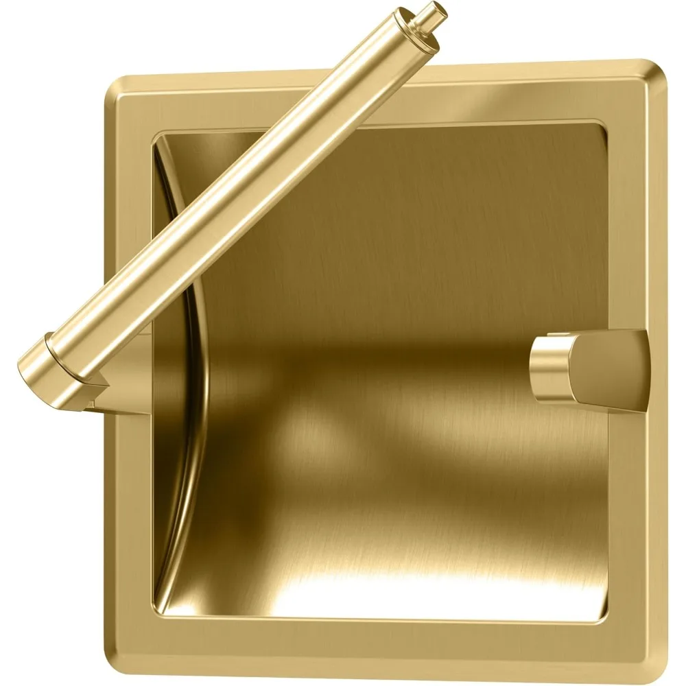 ที่ใส่กระดาษชำระแบบฝังผนัง 753 หมุนได้ ติดผนัง ที่ใส่กระดาษทิชชูโลหะแข็งแรงสำหรับห้องน้ำ มีจำหน่ายในสีทองเหลืองขัดเงา