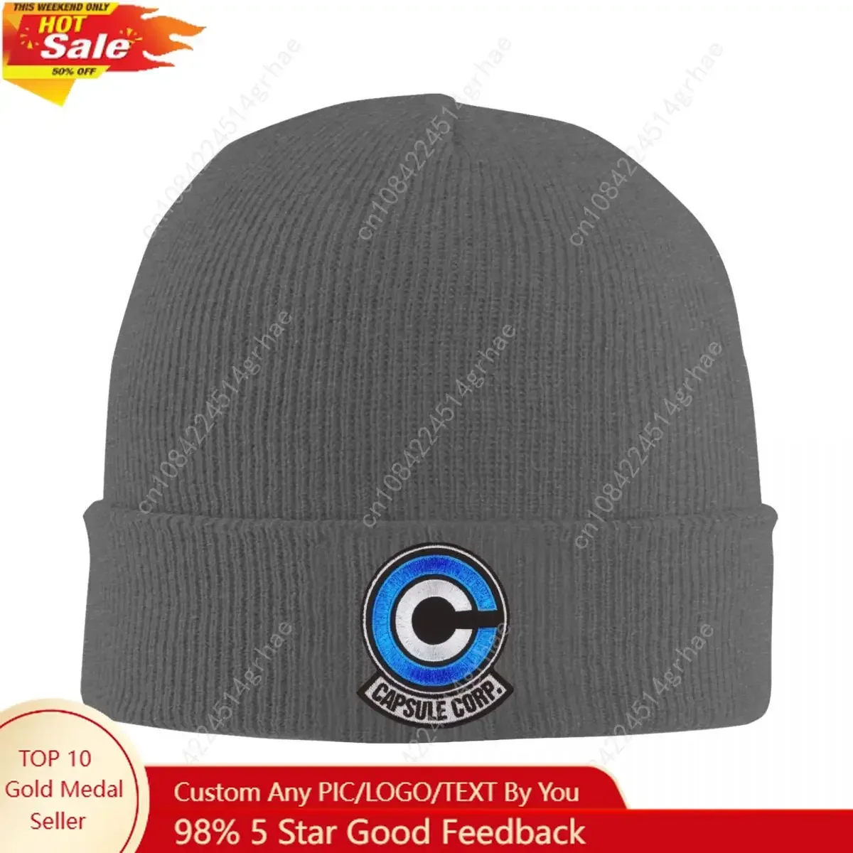 

Capsule Corp Logo Warm Knitted Cap Fashion Bonnet Hat Autumn Winter Outdoor Beanies Hats for Unisex Adult