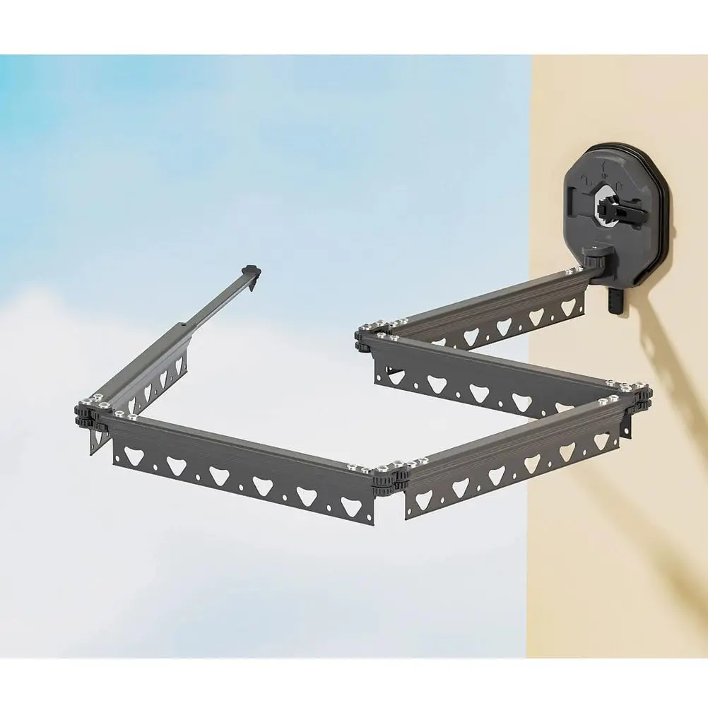 

Foldable Wall-Mounted Laundry Drying Rack Suction Cup Hangers, No Drilling Required, Ideal for Balcony, Bathroom & Laundry Room