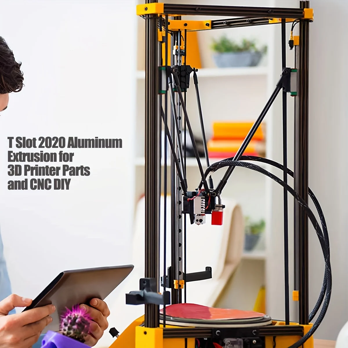 4Pcs T 슬롯 2020 알루미늄 압출 3D 프린터 부품 및 CNC DIY용 유럽 표준 양극 처리 선형 레일 블랙