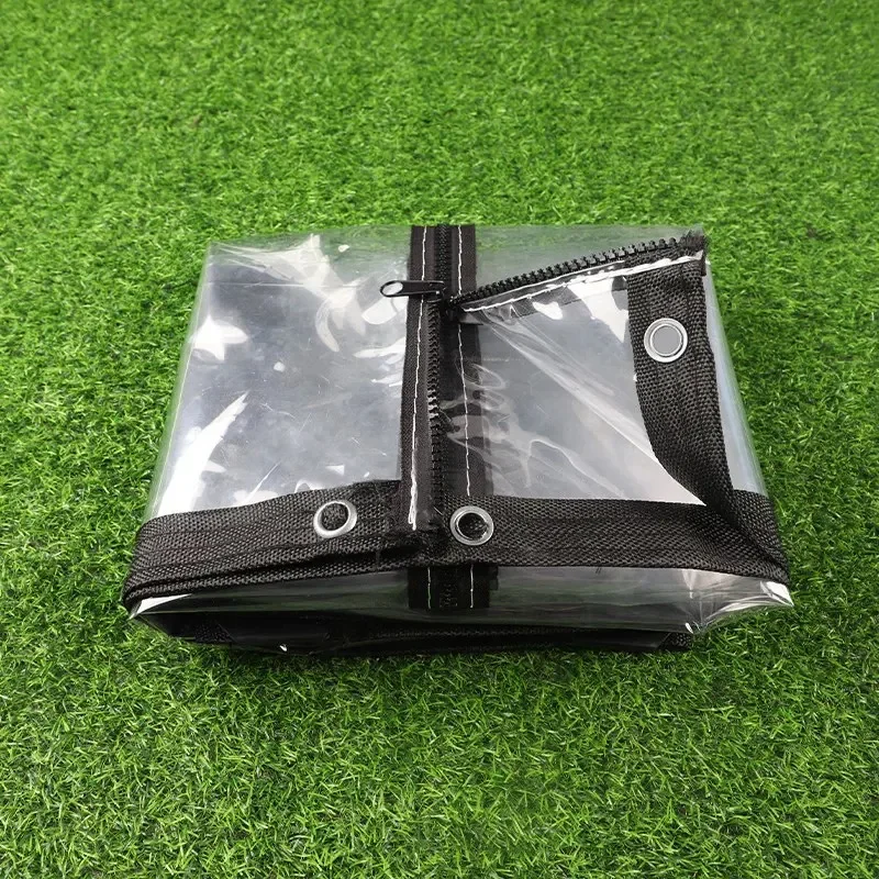 0.35&0.55mm Zipper Clear Tarpaulin PVC Rainproof Cloth With Zip Waterproof Screen Soft Glass Door Curtain With Slide Fastener