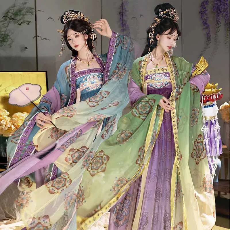 

Chinese Hanfu Dress Women Halloween Carnival Fairy Cosplay Costume Ancient Vintage Tang Suits Hanfu 3pcs Sets Plus Size XL