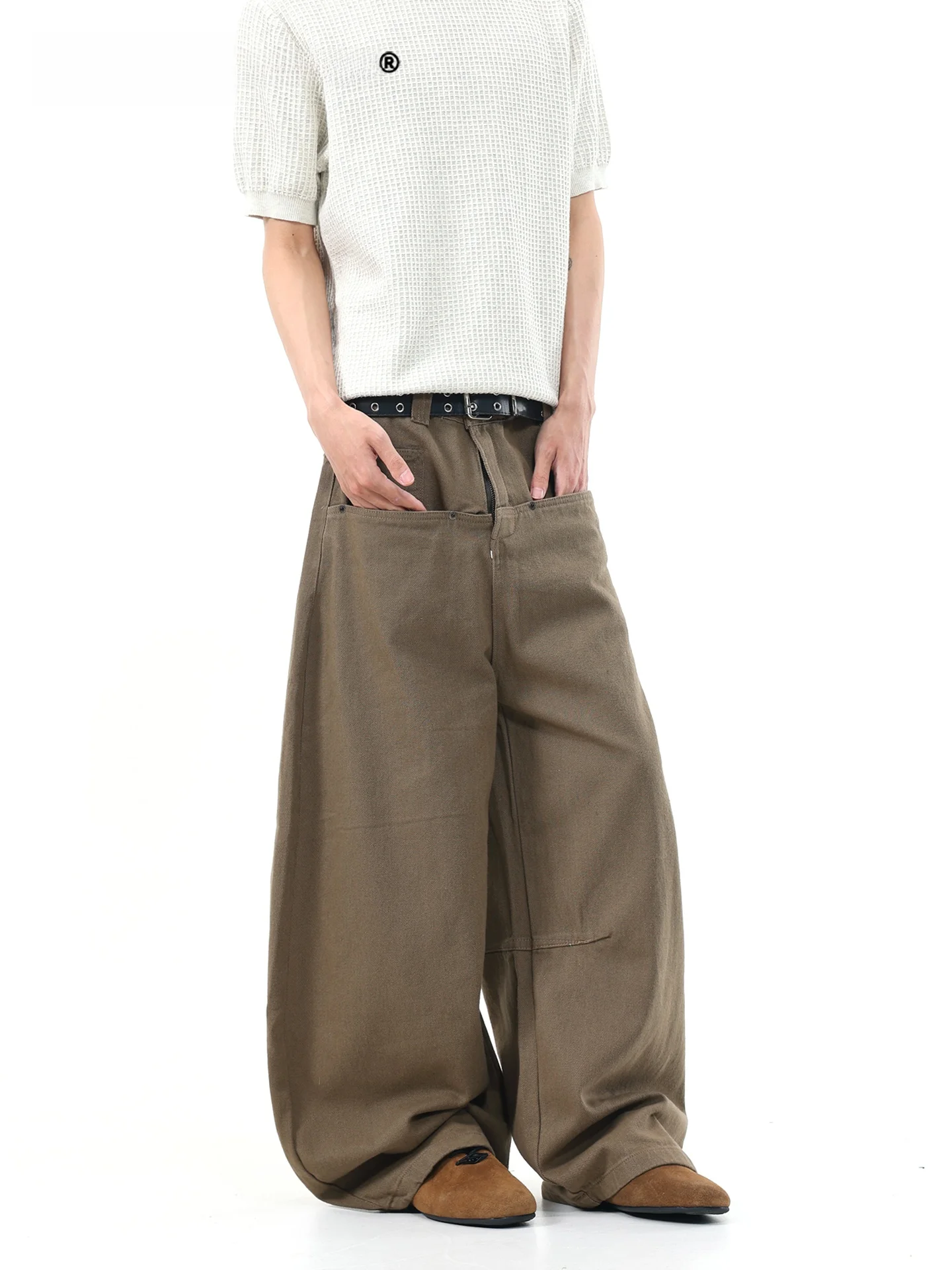 SDMADE American Retro Loose Leg Wide Leg Casual Jeans Men Women Style Low Waist Cotton Polyester Blend Summer Resistant
