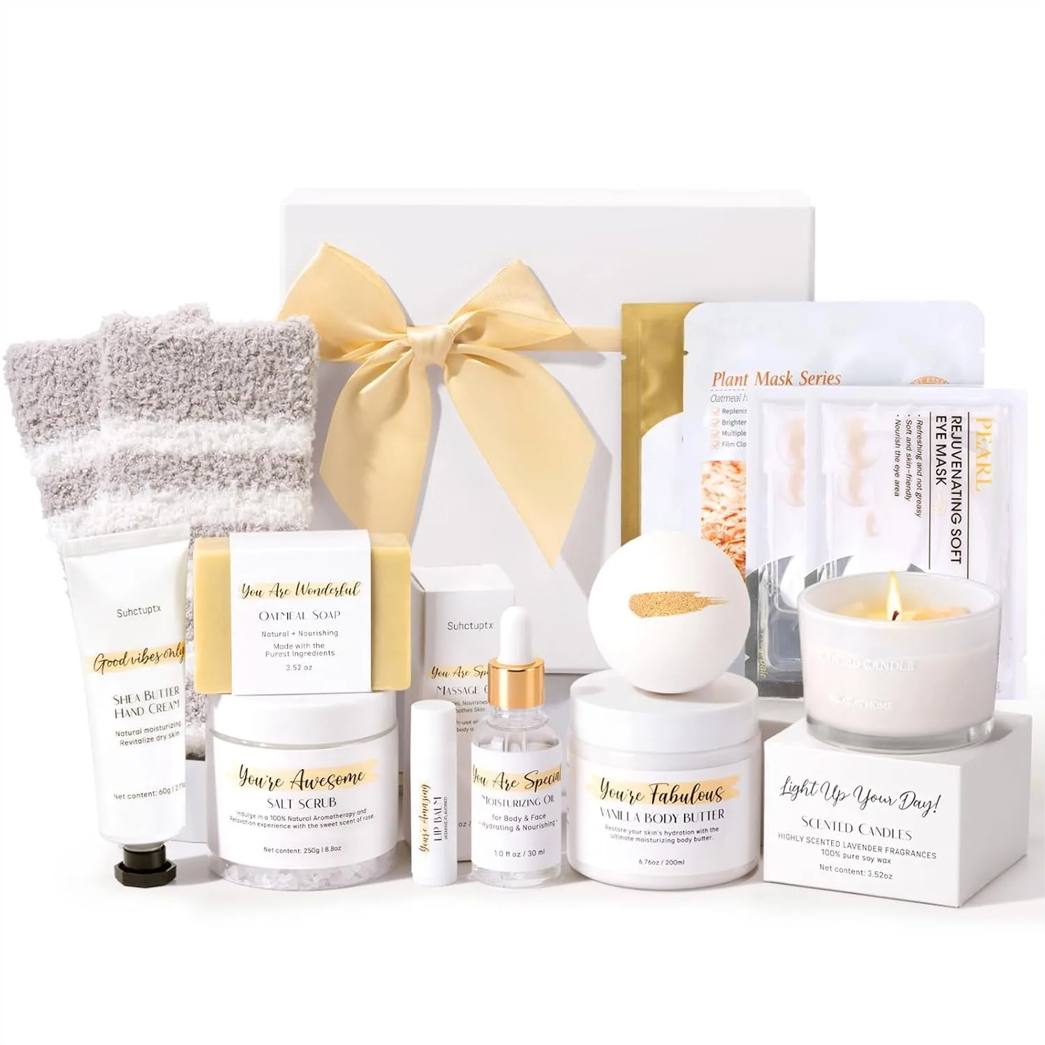 13Pcs Spa Gifts for Women, Mothers Day Birthday Gift Baskets, Relaxing Home SPA Kit Bath Set Self Care Package for Mom Her