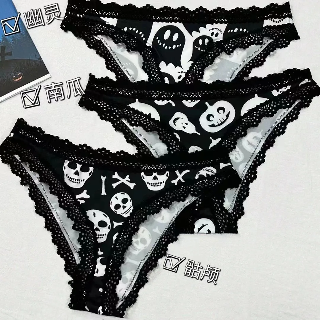 Halloween Underwear skull Pumpkin Ghost Women\'s Sexy triangle underwear Comfortable Underwear Thin Section underpants Gift