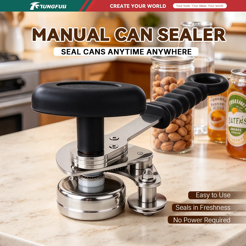 Hand Operated Can Sealer Stainless Steel Portable Tin Can Crimp Sealing Tool No Power Required For Home Kitchen Food Can Storage