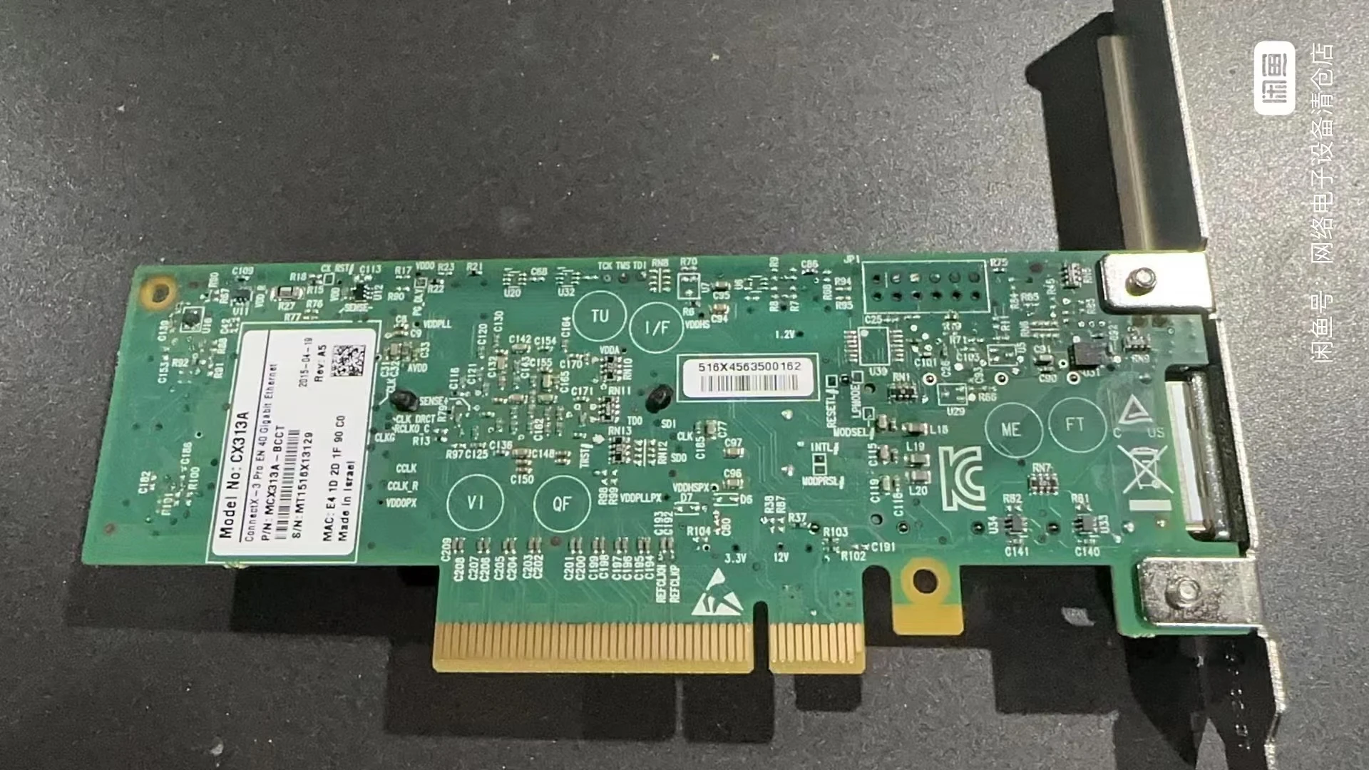 Adaptador de rede QSFP único, MCX313A-BCCT Mellanox, ConnectX-3 Pro, 40 56Gbps