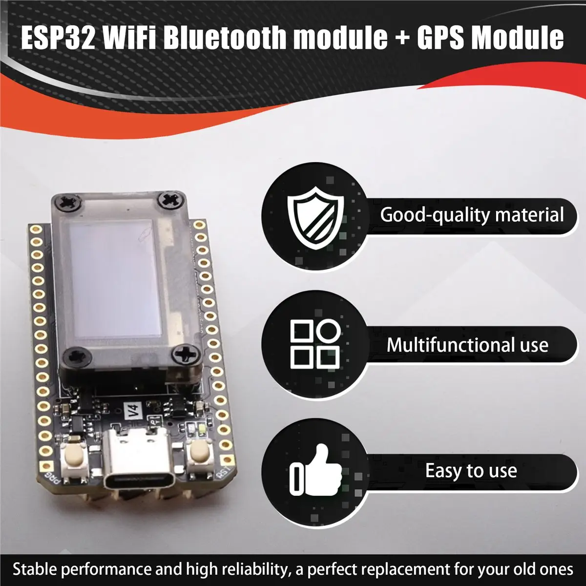 LoRa 32 V4 ESP32 IoT Development Board for Meshtastic WiFi Bluetooth Multifunctional Dev-Board 0.96inch with GPS Module