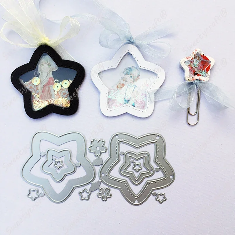 Flower Star Stitch Frame Scrapbooking Shake METAL CUTTING DIES Stamps New 2024 Embossing Stencil Paper Christmas Card Making