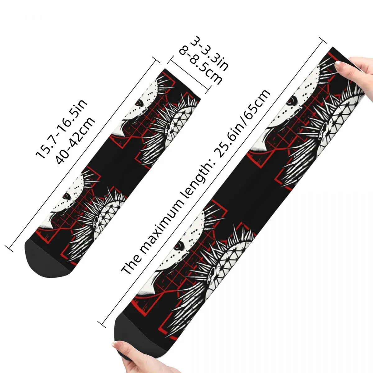 Funny Men's Socks Cenibtes From Hell Vintage Hellraiser Horror Film Street Style Novelty Crew Sock Gift Pattern Printed