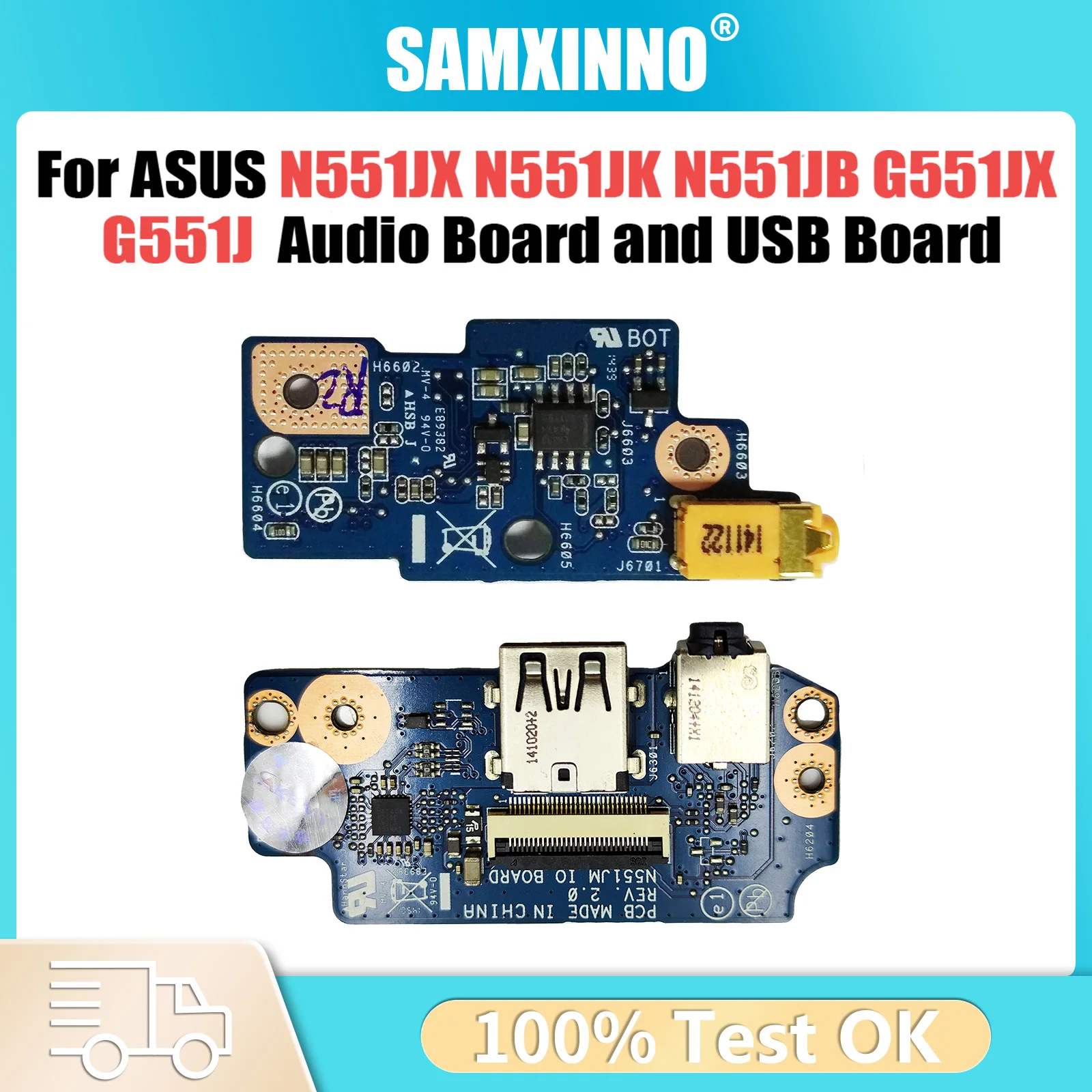 N551J For ASUS N551JX N551JK N551JB G551JX G551J G551JK Woofer Audio board and USB Board Audio Fast Ship