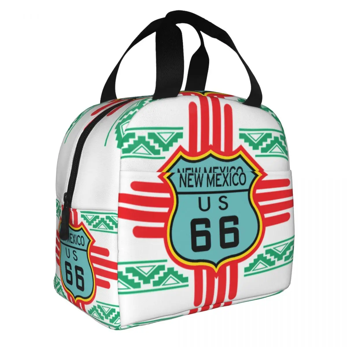 Motorcycle Tour Route 66 Resuable Lunch Boxes for Women Leakproof Thermal Cooler Food Insulated Lunch Bag For Travel Work