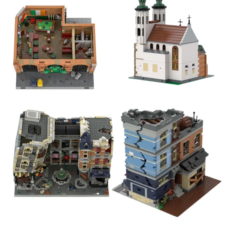 MOC-107637 وحدات بار 130576 قلعة تجميع الجسيمات الصغيرة بنة مشهد الشارع لعبة مجسمة معمارية هدية مجموعة (في St #1