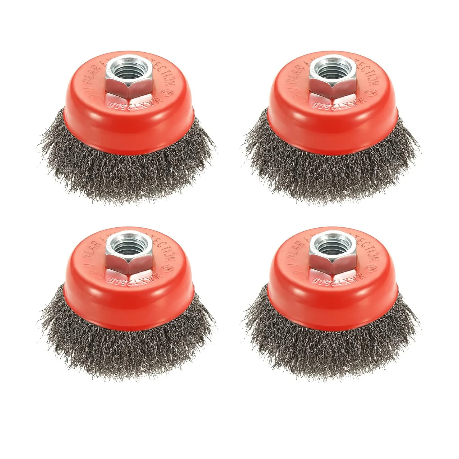 3 Inch Wire Cup Brush Set For Angle Grinder Heavy Duty Paint Rust Removal Cleaning Tool With 5/8-11 Thread Arbor