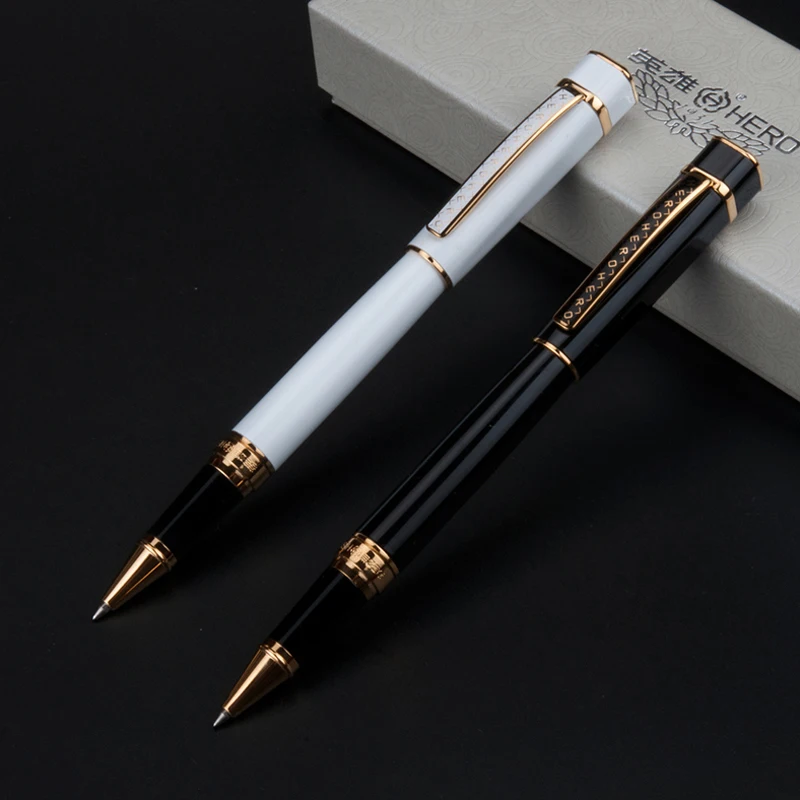 

Hero 979 New Square Cap Nostalgic Metal Roller Ball Pen Golden Plates Clip Iridium For Office & School Supplies